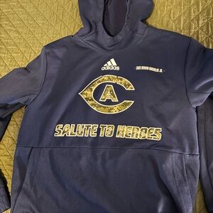 Adidas UC Davis Blue Camo military Salute to service Hoodie
